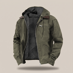 Arthur Hooded Canvas Jacket - Green