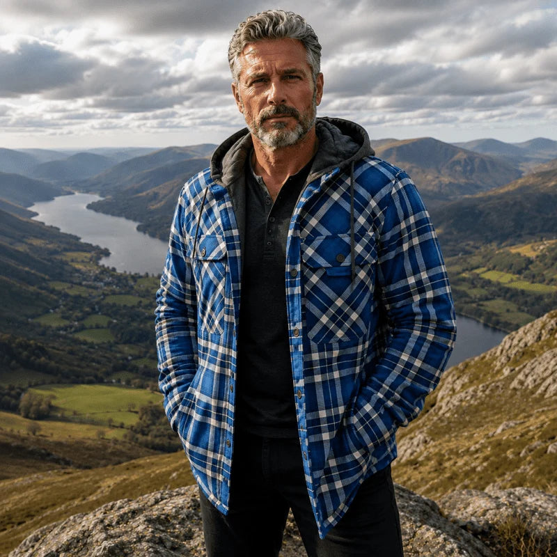 Callum | Hooded Plaid Jacket