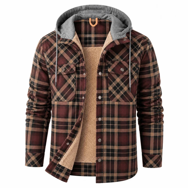 Callum | Hooded Plaid Jacket
